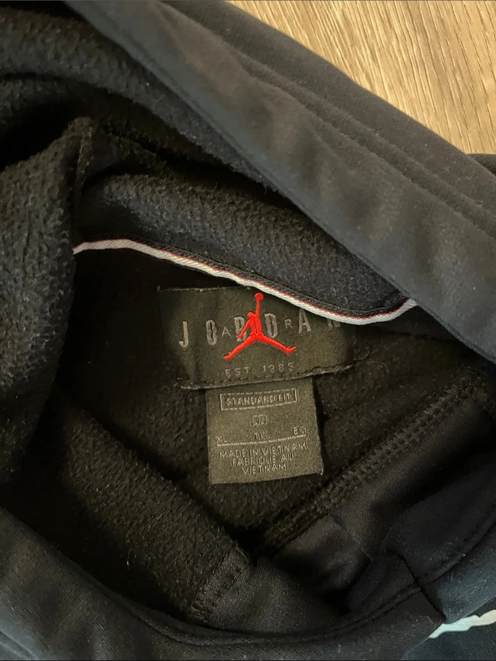 Jordan Black Hoodie with White Script Logo - Men's Zip-Up Style